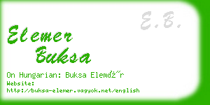 elemer buksa business card